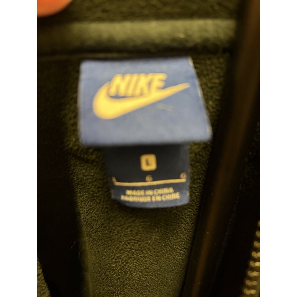 Nike Full Zip Hoodie Jacket Men’s Large Black Windbreaker Fleece Hybrid Swoosh - Picture 9 of 10
